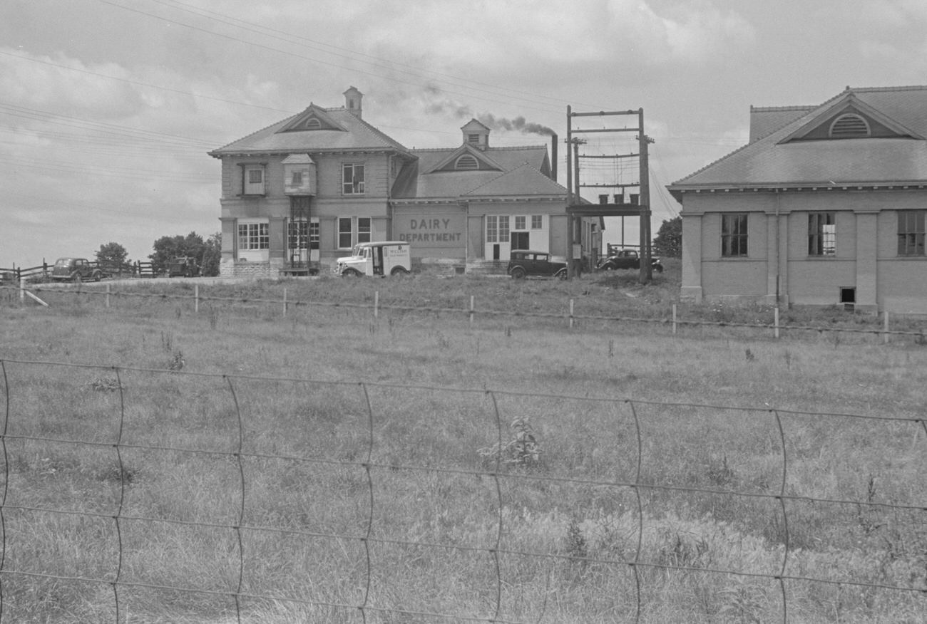 Hartman farm dairy buildings, established in 1890 by Samuel B. Hartman, 1938.