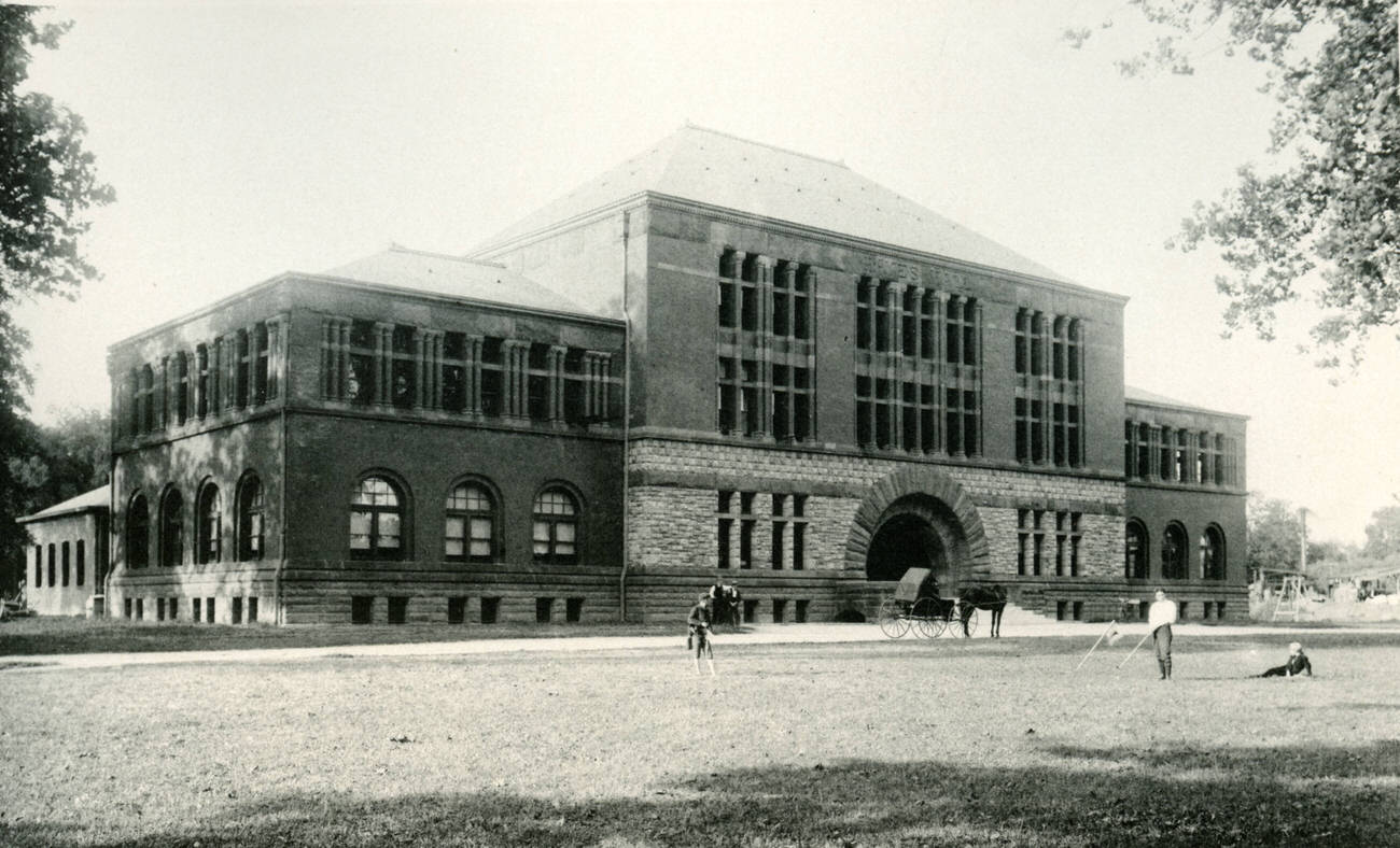 Hayes Hall at The Ohio State University, named for President Rutherford B. Hayes, completed in 1892, Cirac 1897.