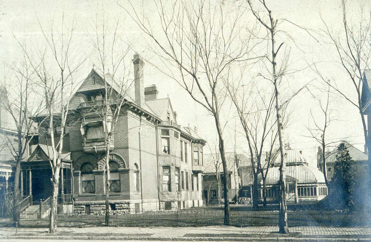 Home and conservatory of Henry S. Hallwood, 1925.