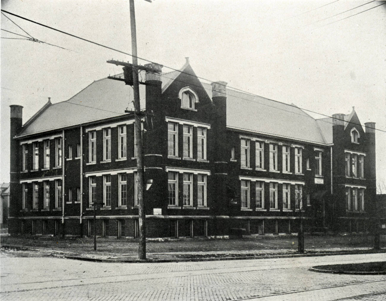 Holy Family School, built in 1912 and closed in 1971, Circa 1915.