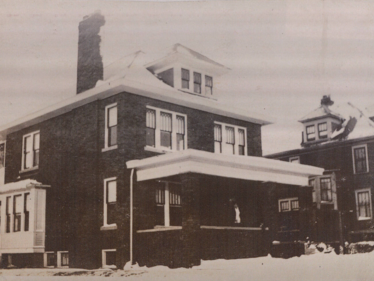 The Frank H. Gorrell family home at 40 Brevoort Road in Clintonville, Columbus, Ohio, winter of 1916.