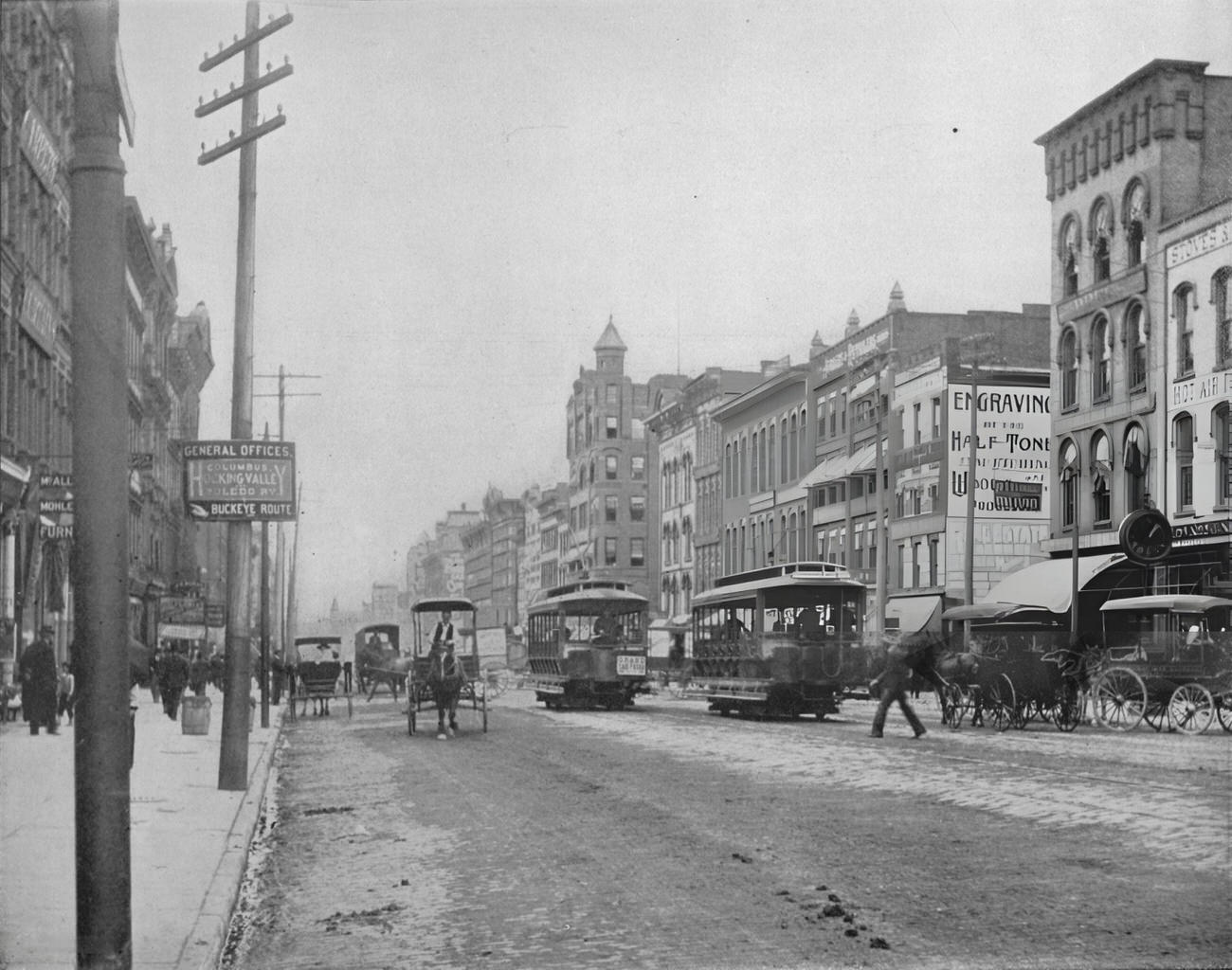 High Street, Columbus. Ohio', circa 1897.