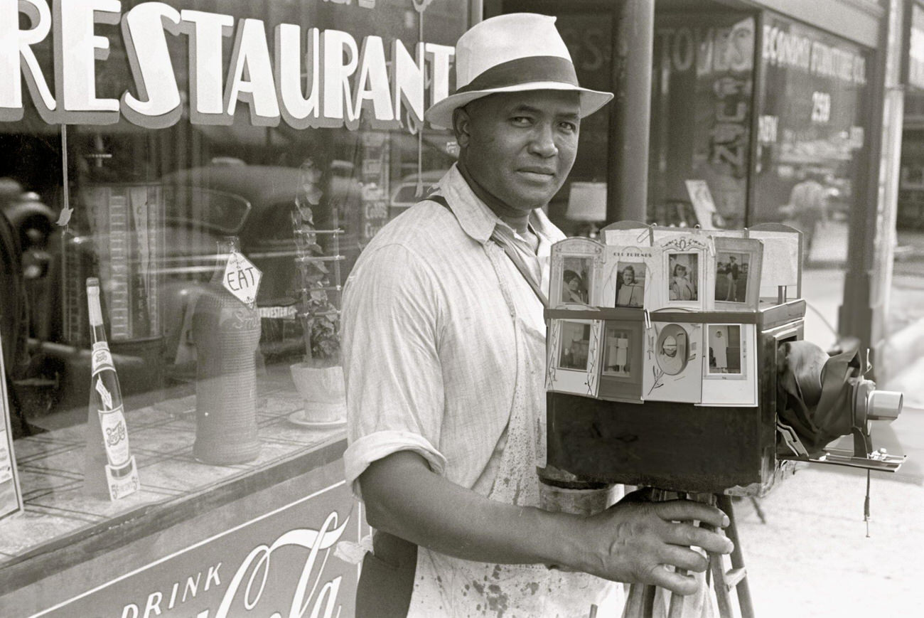 African American itinerant photographer in Columbus, Ohio, circa 1935