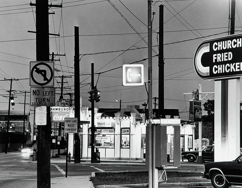 Exterior of White Castle Restaurant, Columbus, Ohio, 1985.