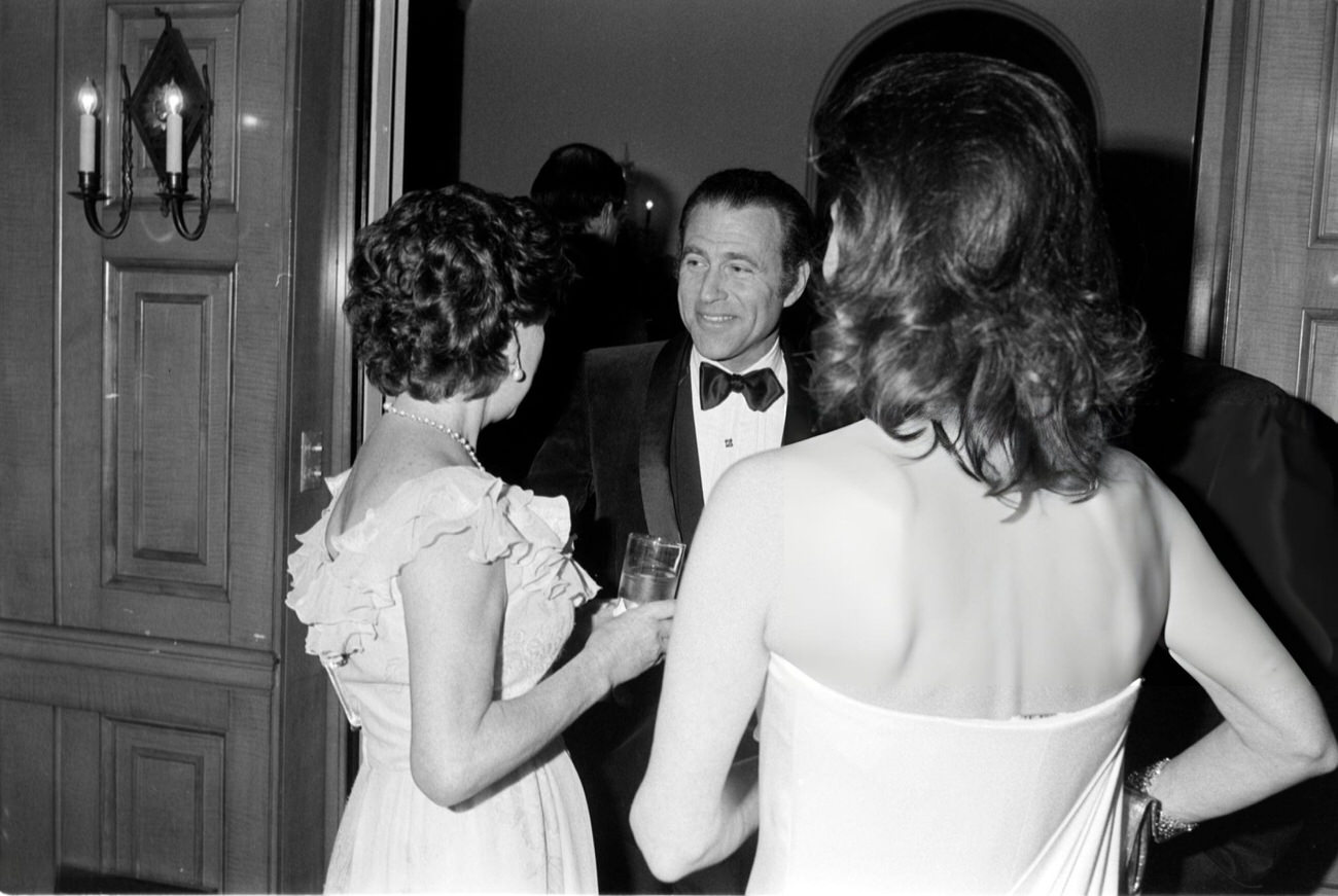 Princess Margaret and guests at a party hosted by Lynn and Oscar Wyatt, Houston, Texas, 1982.
