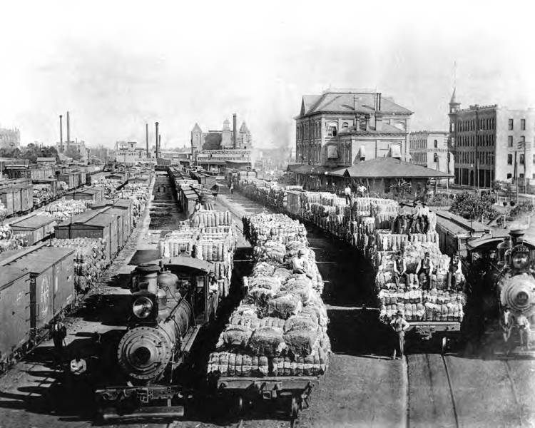 Shipping cotton at Houston, 1890s