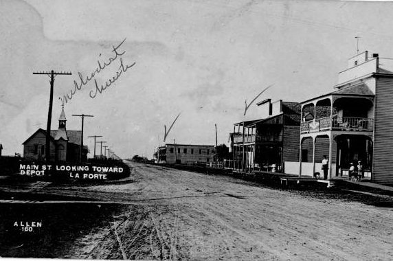 Main Street looking toward La Porte Depot, 1890s