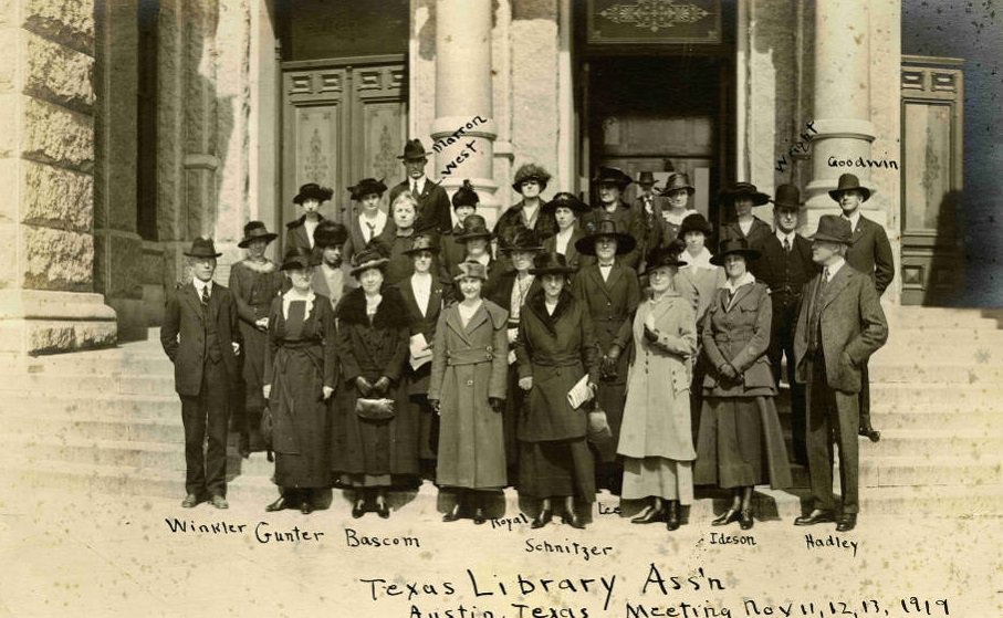 Texas Library Association conference with Julia Ideson and Martha Schnitzer, 1919.