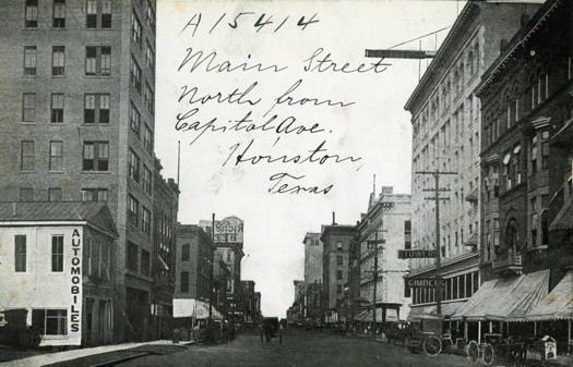 View north from Capitol Avenue on Main Street, Houston, 1880s