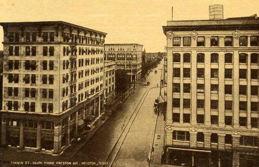 View of Fannin Street south from Preston Avenue, Houston, 1911.