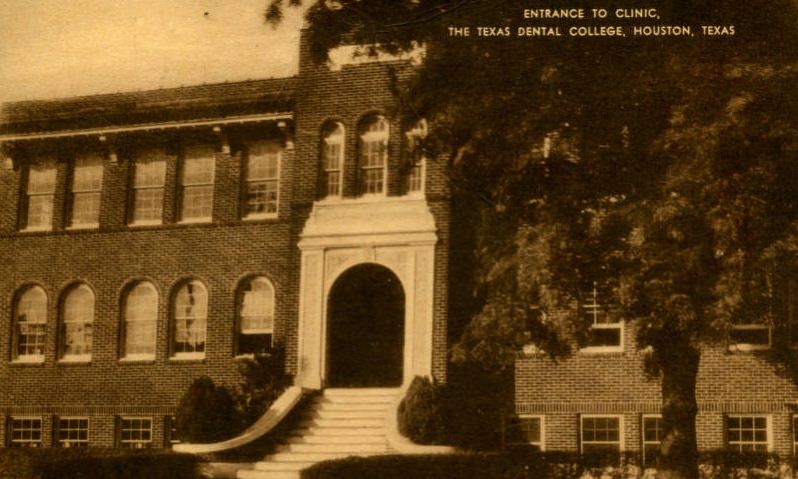 Texas Dental College entrance, Houston, 1938.