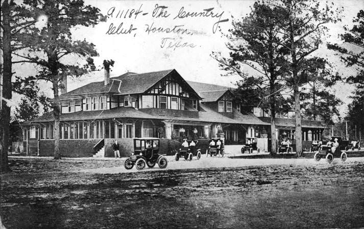 Houston Country Club with cars, 1910s.