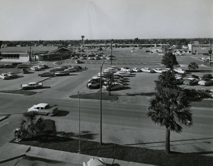 Overhead view of Downtown Bellaire, 1950s.