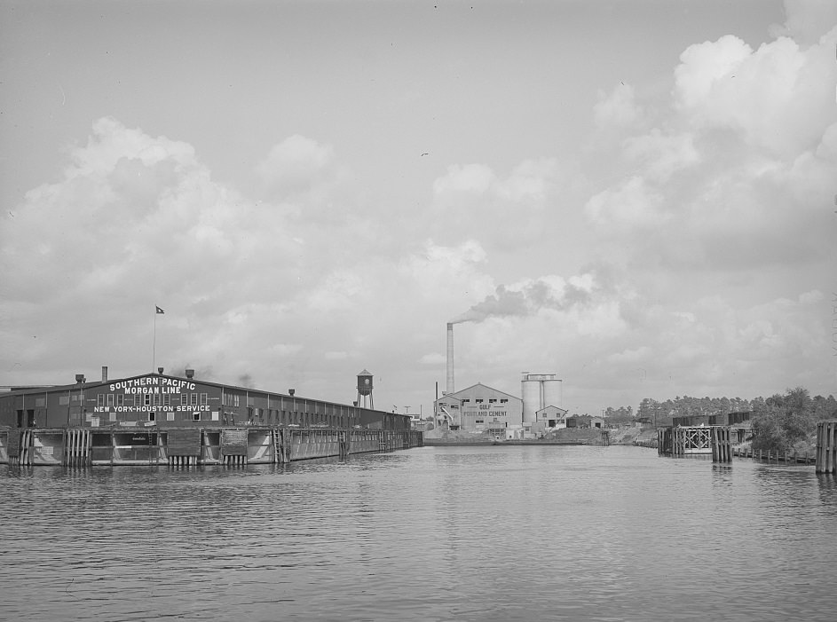 Pier and cement plant at the Port of Houston, Texas, 1939