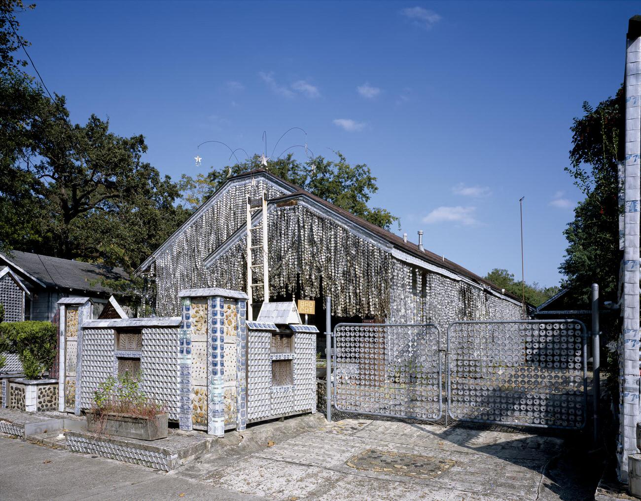 Quirky beer can house in Houston, Texas, 1990s