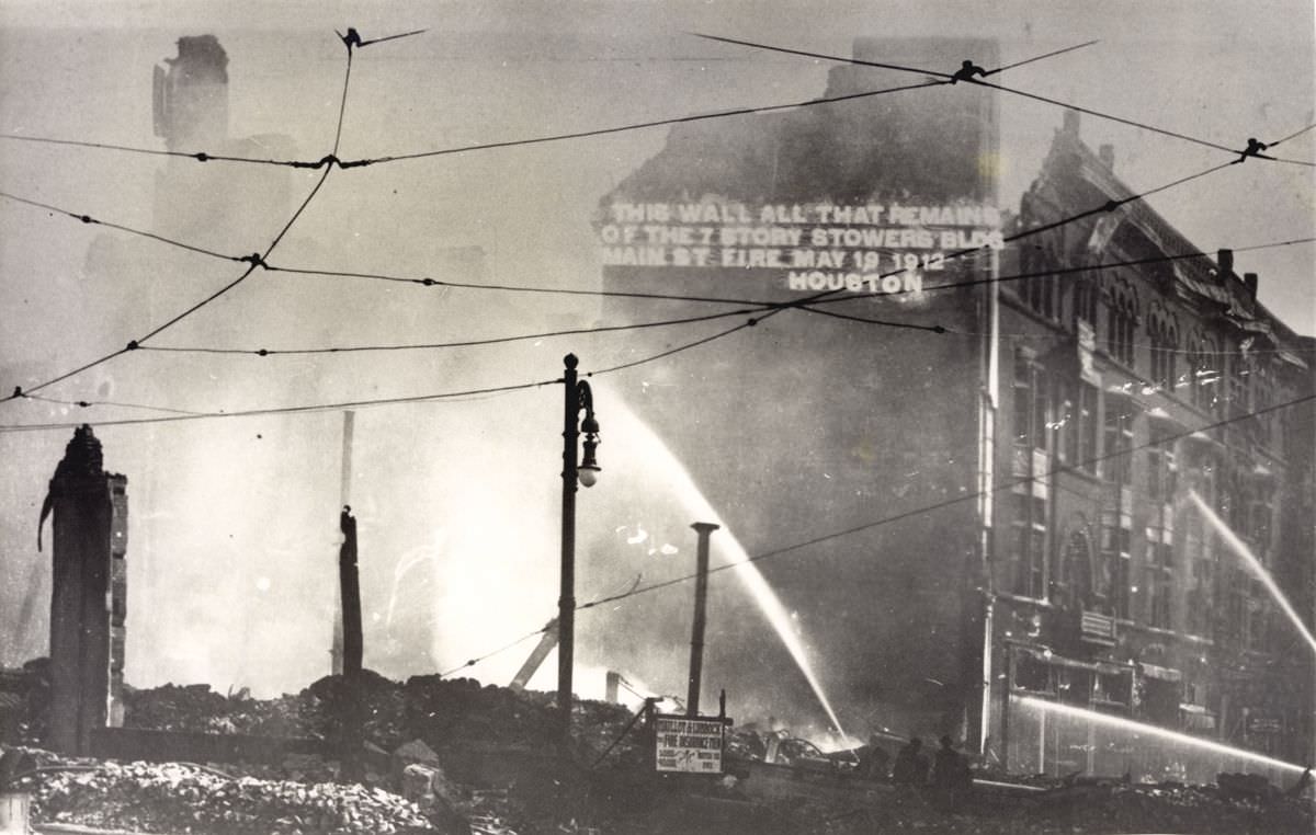 Main Street fire aftermath, Stowers Building remains, Houston, 1912