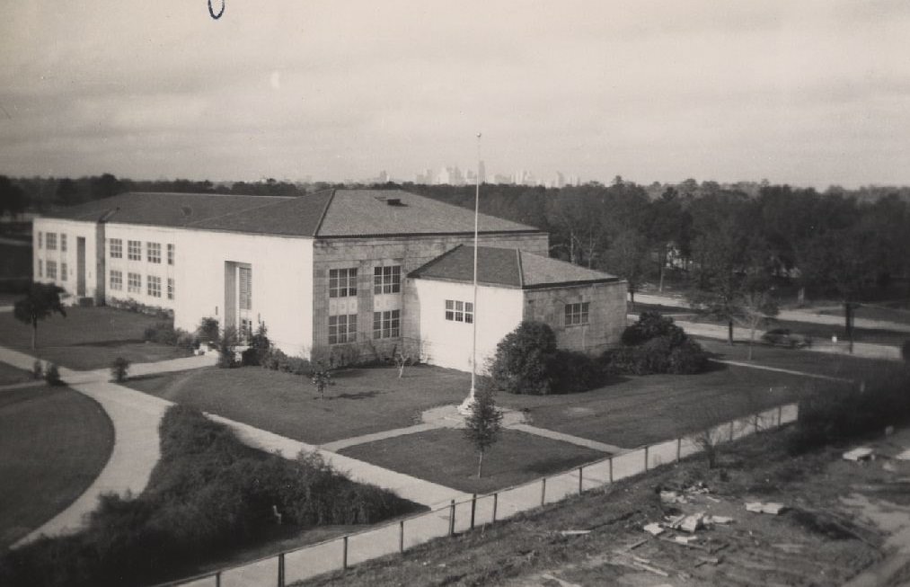 Science Building and Ezekiel Cullen Building construction site, Houston, 1949
