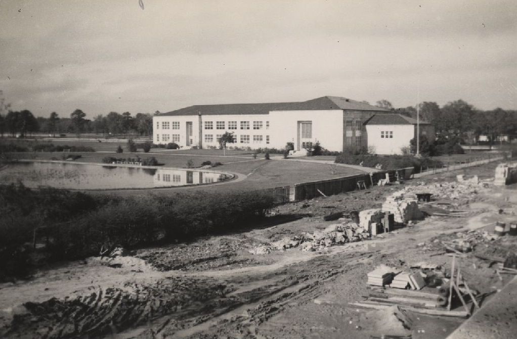 Science Building with Ezekiel Cullen Building construction, Houston, 1949