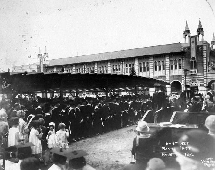 Rice Institute graduation ceremony, Houston, June 6, 1927.