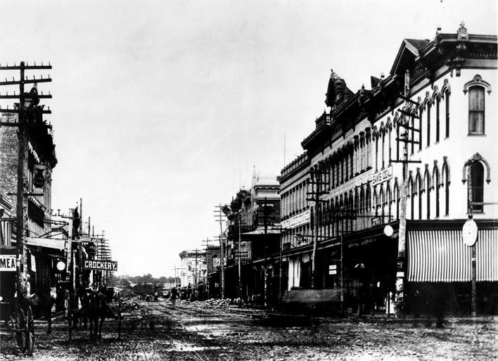 Houston street scene, 1880s