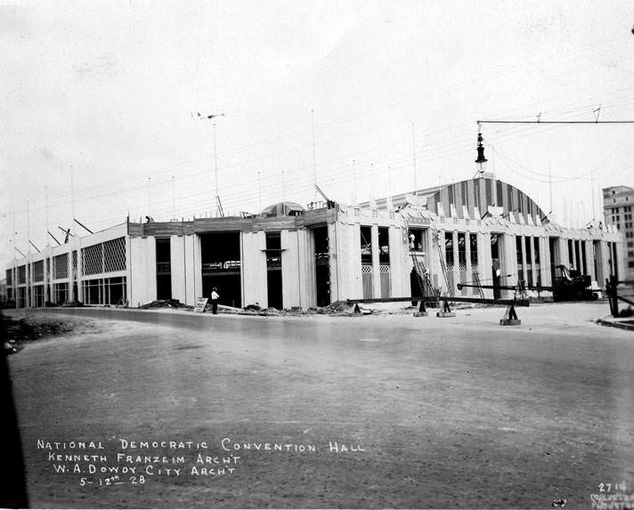 National Democratic Convention Hall under construction, Houston, 1928.