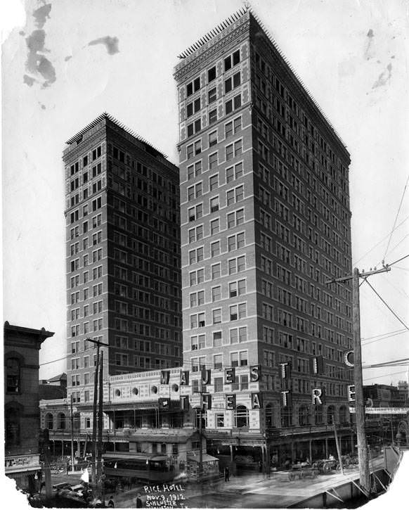 Rice Hotel, Houston, November 9, 1912.