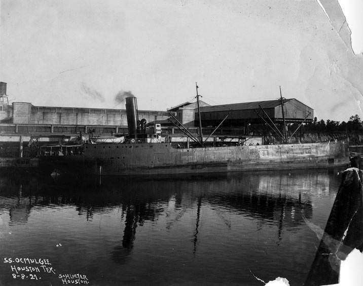 S. S. Ocmulgee docked at Port of Houston, 1921.