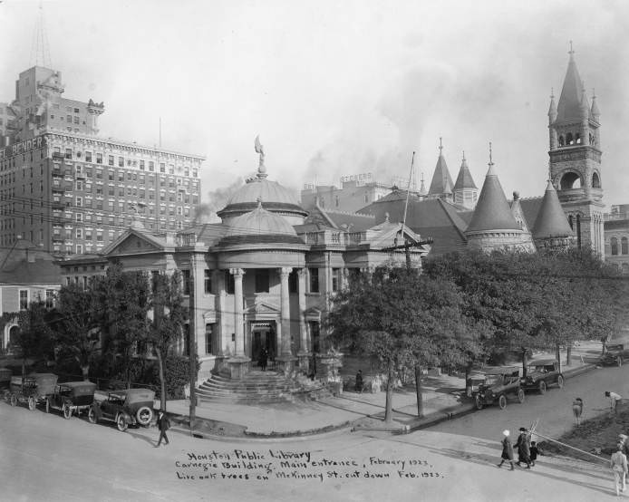 Carnegie Building Main Entrance, Houston, 1923.