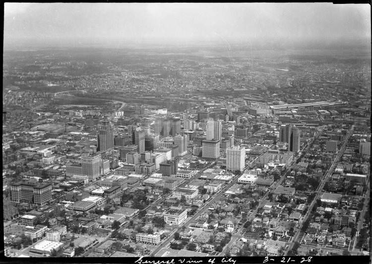 Aerial of downtown Houston, 1928.