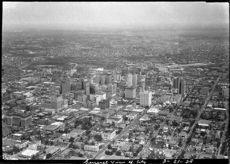 Aerial of downtown Houston, 1928.