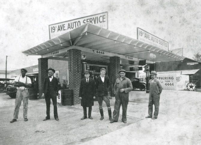 19th Ave. Auto service station workers, 1920s