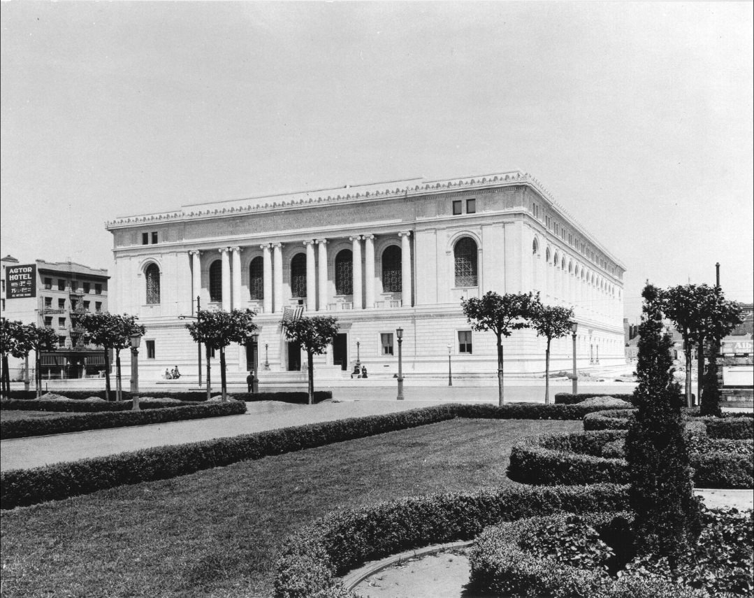 Exterior view of Main Library in the 1910s.