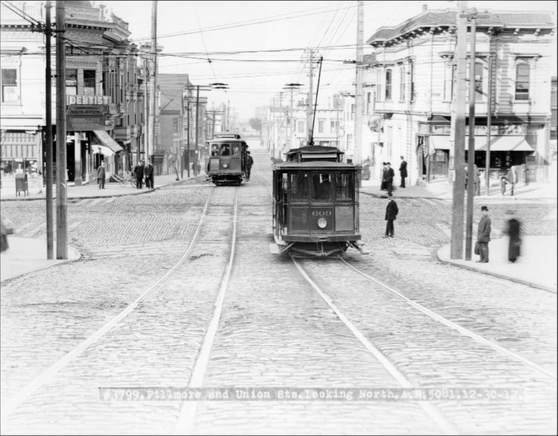Fillmore and Union streets, looking north, December 30, 1912.