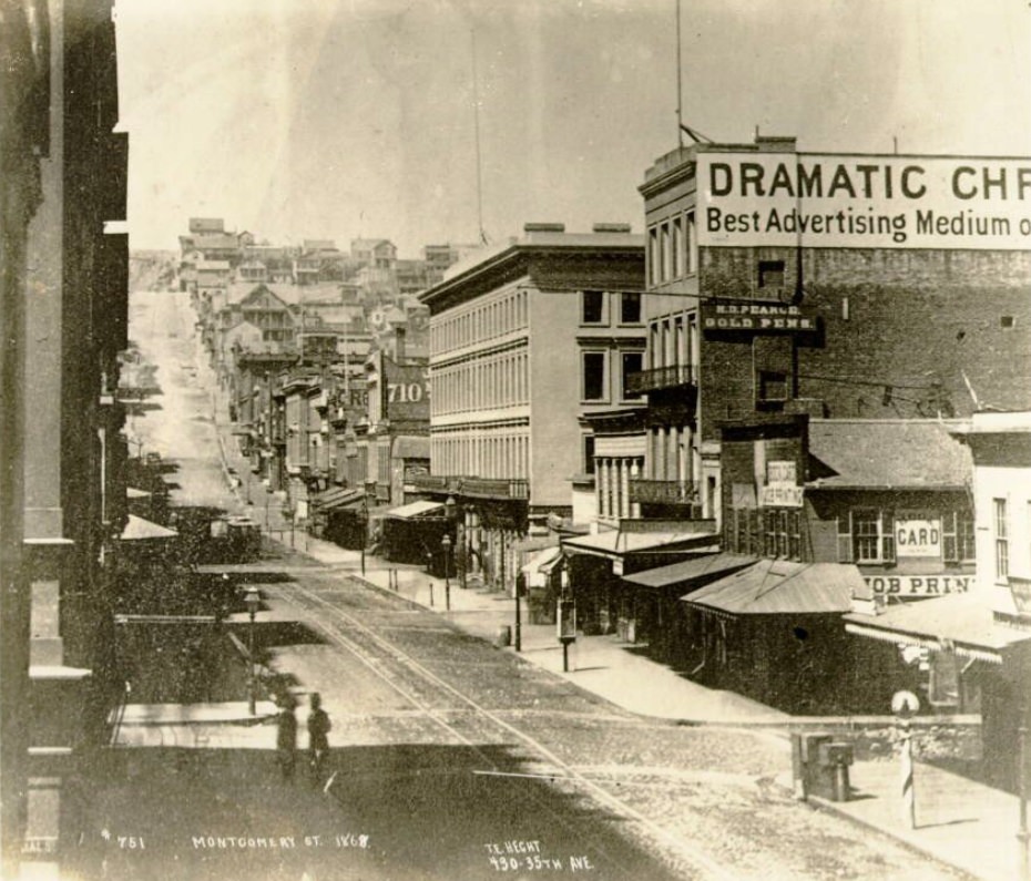 Montgomery, north from Clay Street, 1868