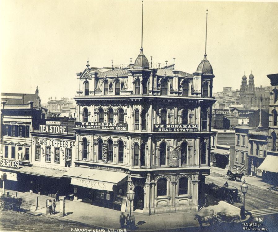 Market Street, corner of Geary, 1865