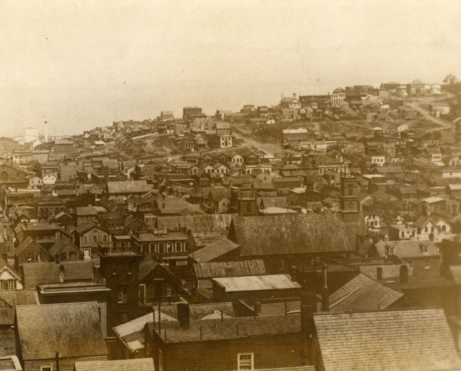 View of North Beach toward Greenwich Street, 1864