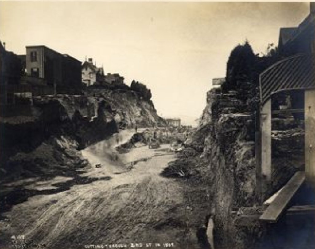 Cutting through 2nd Street in 1869