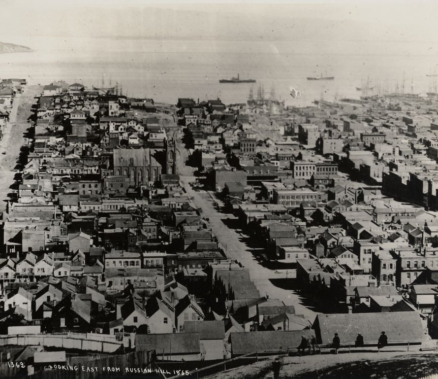 Looking east from Russian Hill, 1865