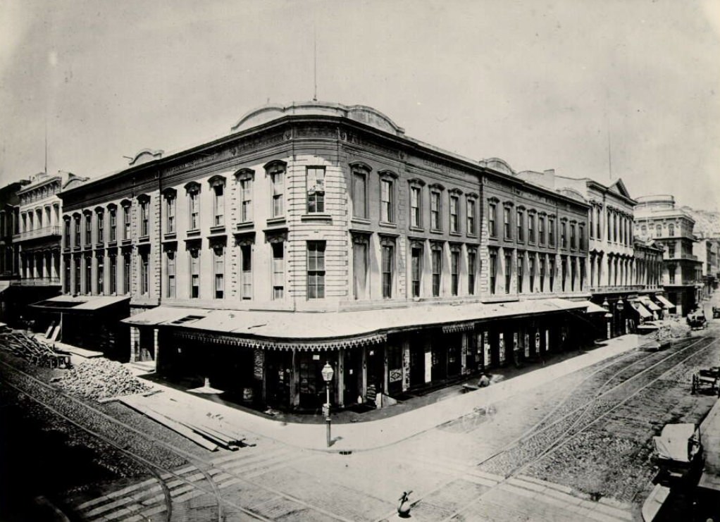 Montgomery Street and Washington Street Exchange Building, 1860s