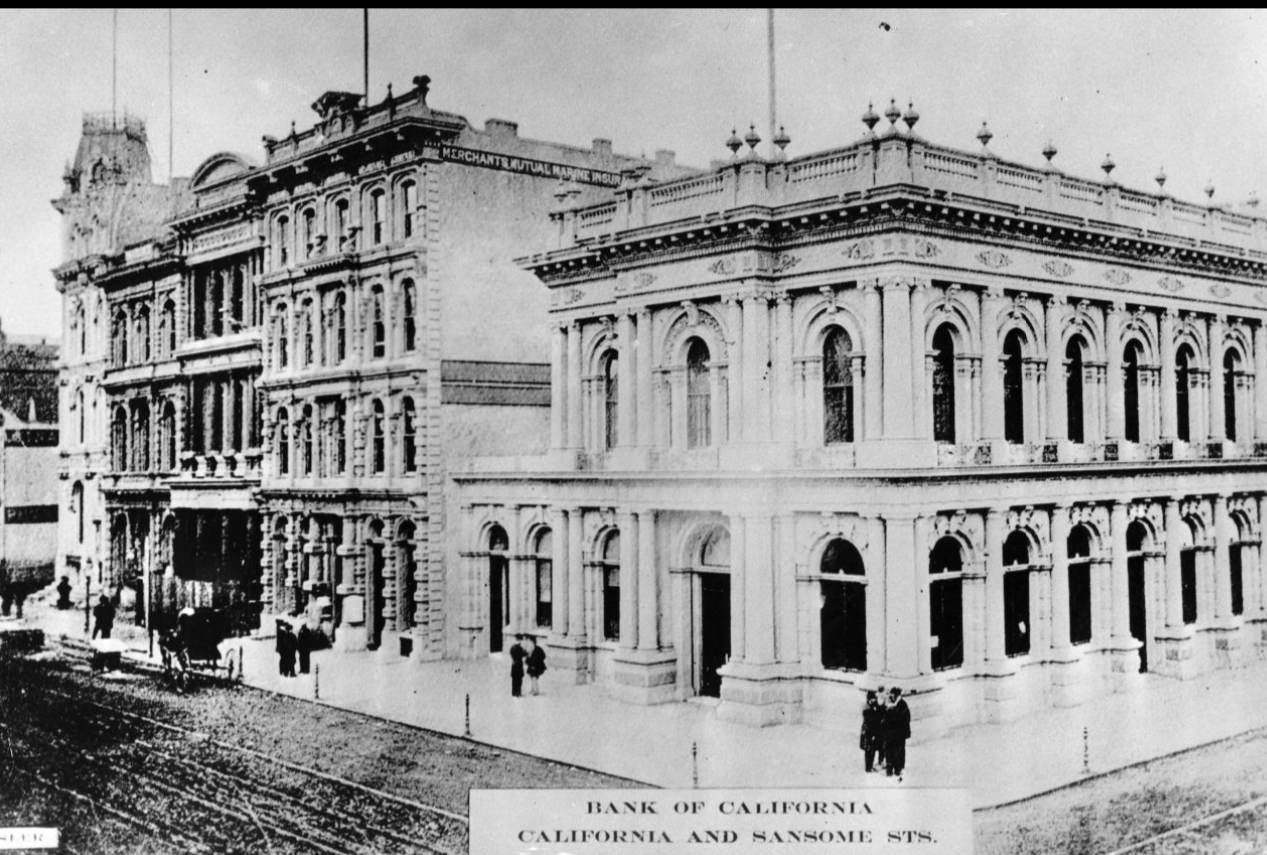 Bank of California at California and Sansome Streets, San Francisco, 1868