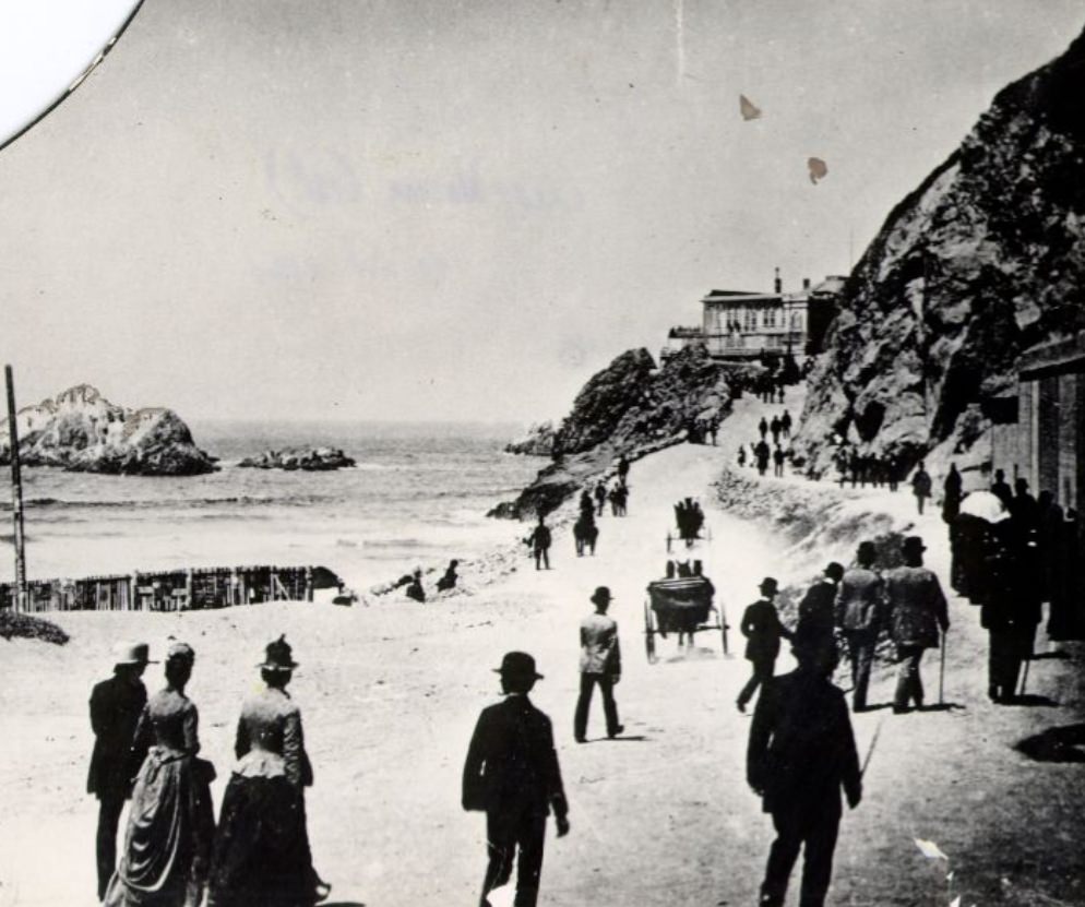 First Cliff House at Ocean Beach, opened in 1863