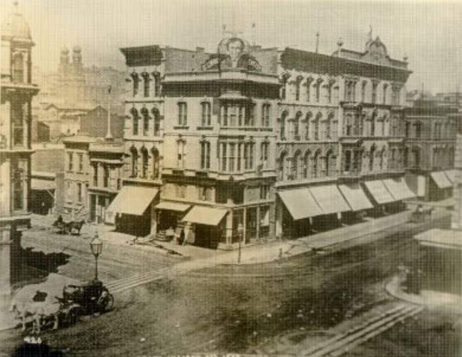 Geary and Kearny streets, 1864