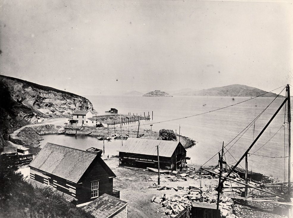 View of Clark's Point at Chestnut and Montgomery streets, 1865