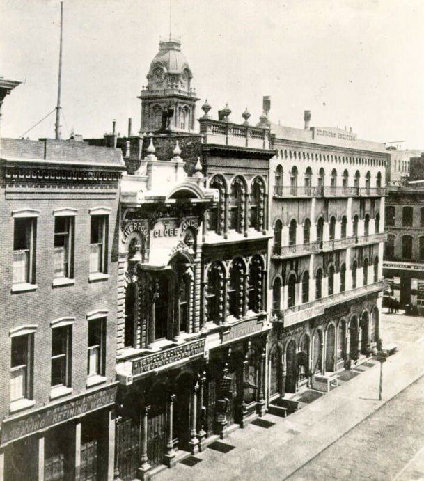 Montgomery Street, between California and Sacramento streets, 1868