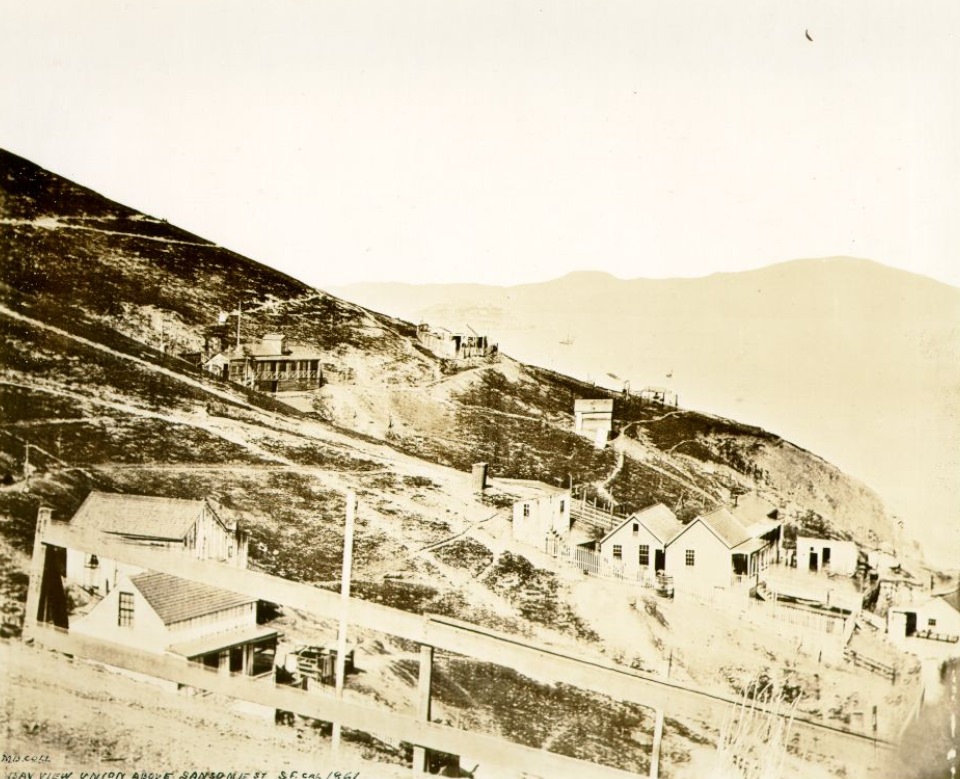 Bay View Union above Sansome Street, San Francisco, California, 1861