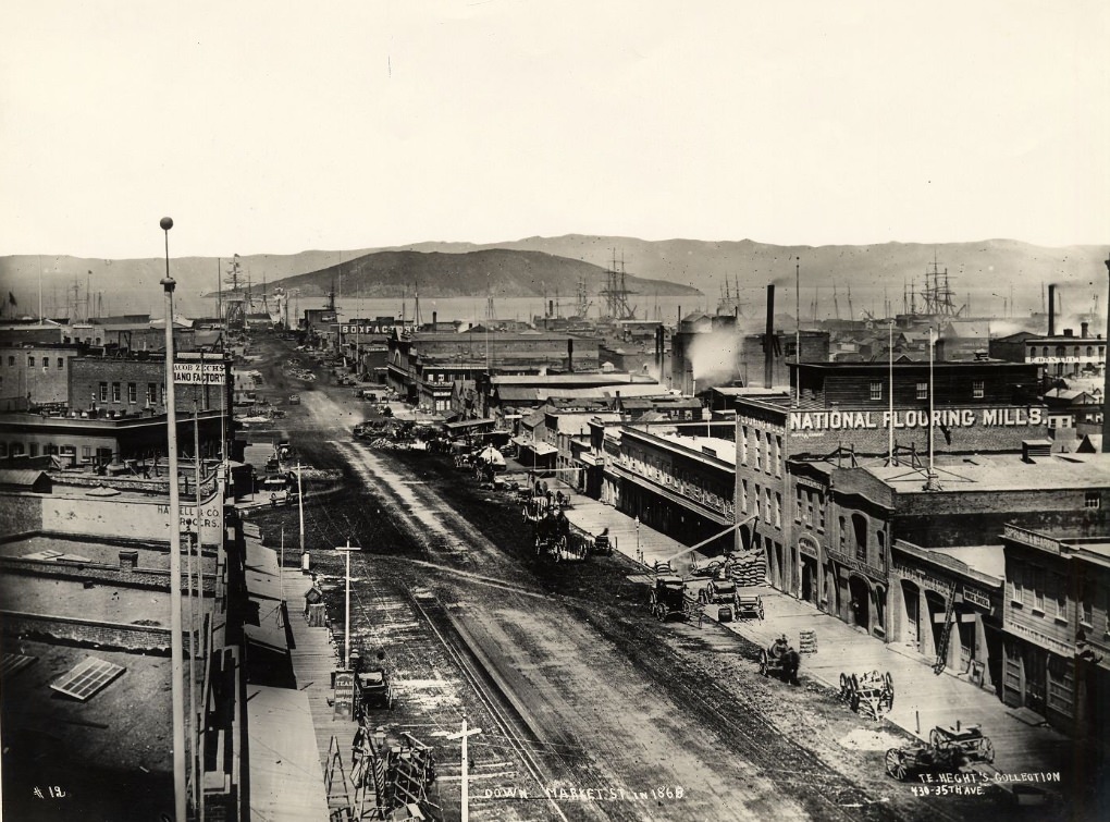 Down Market Street in 1868