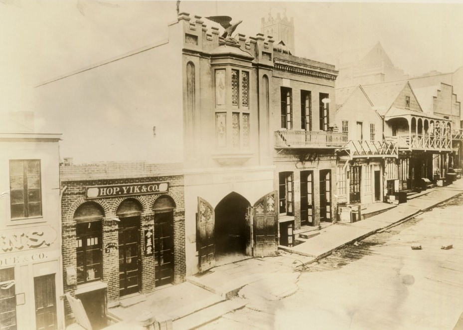 Broderick Engine Co. No. 1 on the south side of Sacramento Street between Kearny and Dupont, 1865