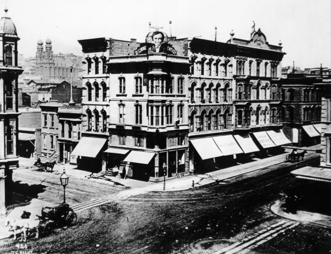Geary and Kearny Street, 1860s