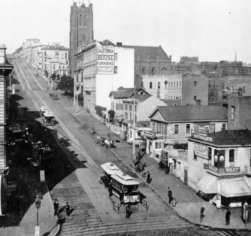 California Street cable car railroad, 1879