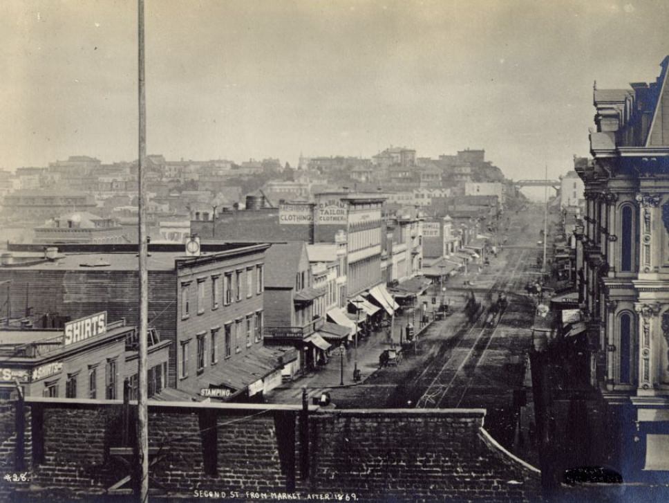 Second Street from Market, 1870s